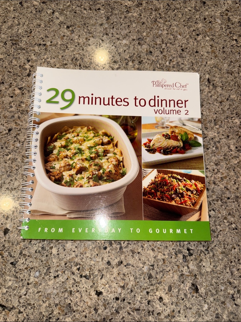 The Pampered Chef 29 Minutes to Dinner Volume 2 Cookbook - White & Green Cover